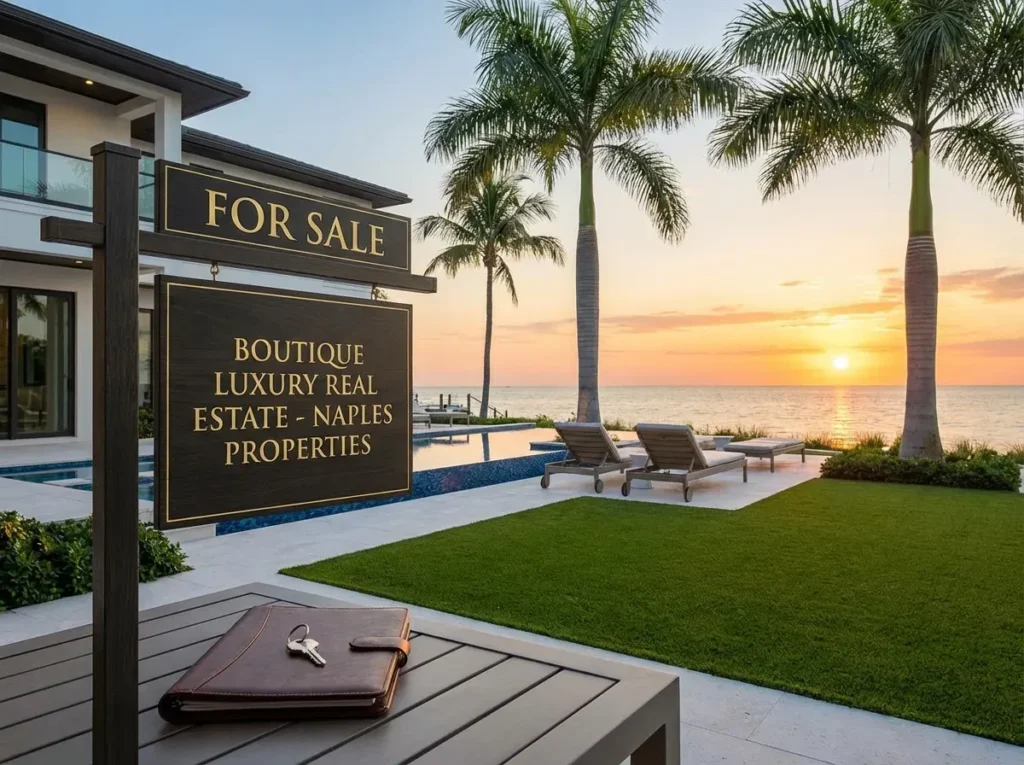 A luxury boutique brokerage sign