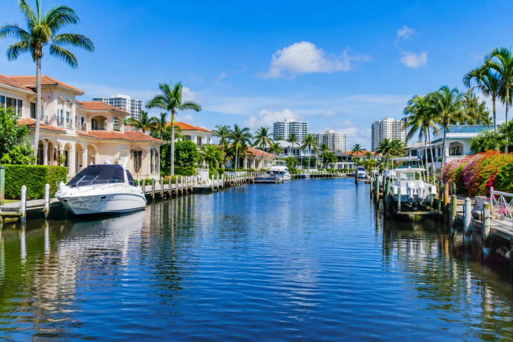 A water front canal in Naples, FL