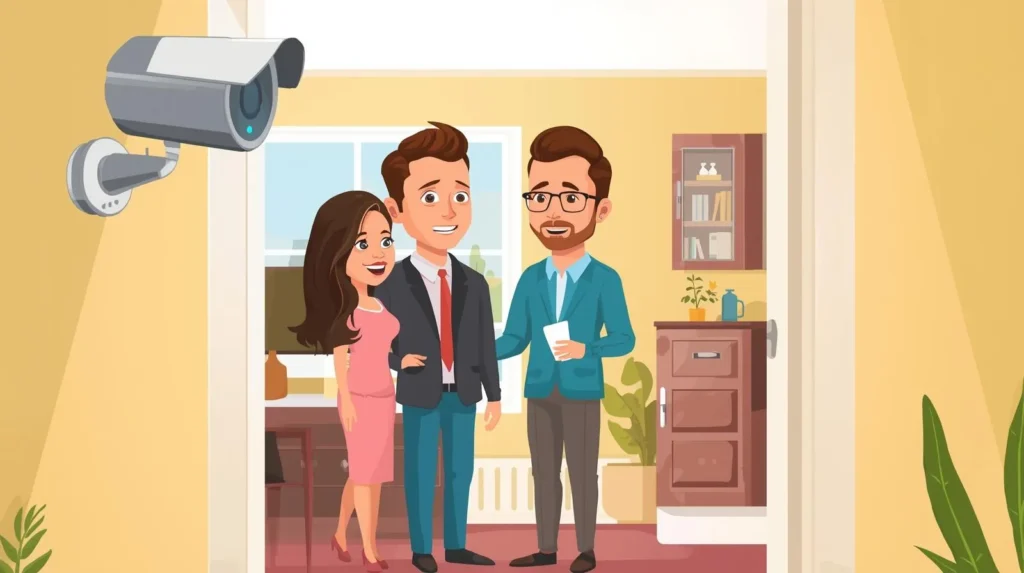 An agent with buyers and a Showing Surveillance