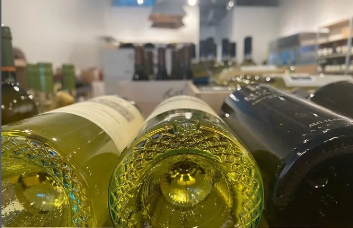 Bottoms of wine bottles