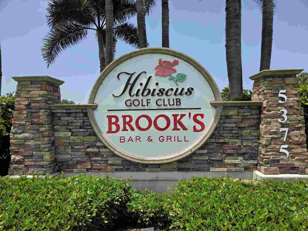Brooks Bar & Grill Sign at the Hibiscus Golf Club in Naples, Florida