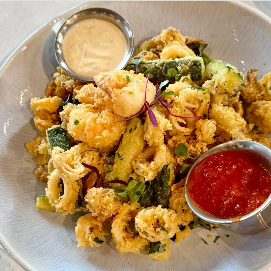 Close up of fried clam plate