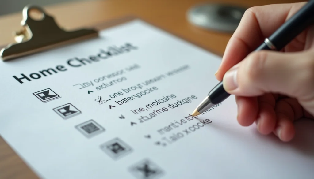 Close-up view of a house inspection checklist
