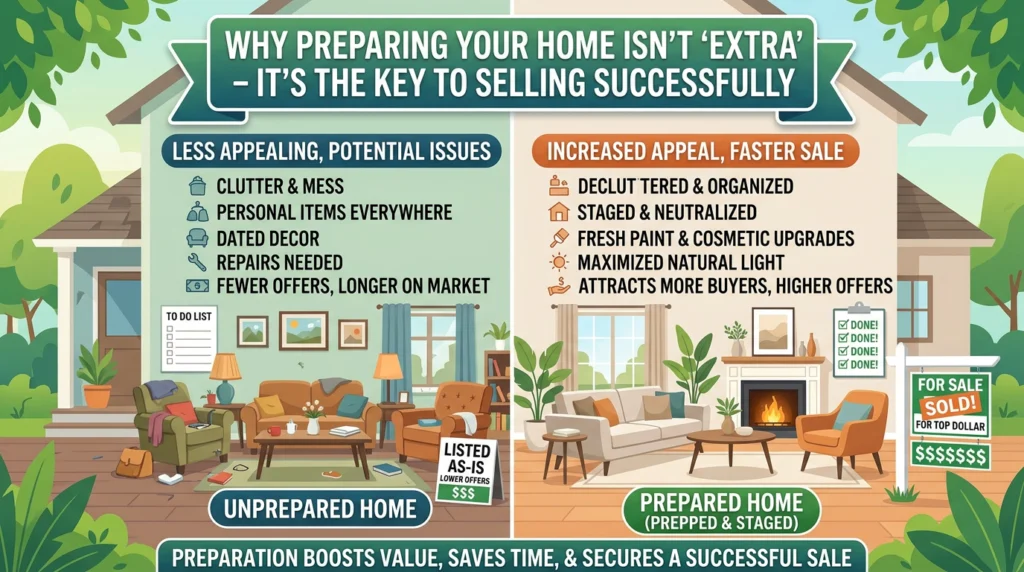 Comparison of unprepared house versus prepared house