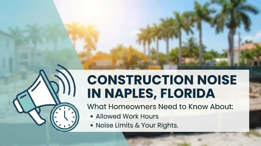 Construction noise in Naples graphic covering allowed work hours and noise limits