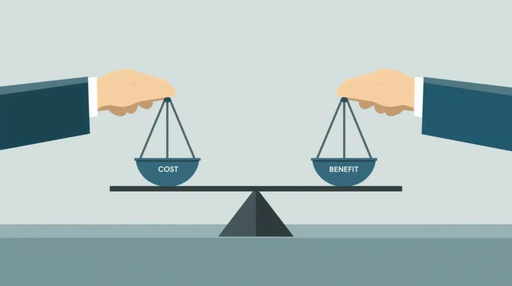 Cost vs. benefit balance