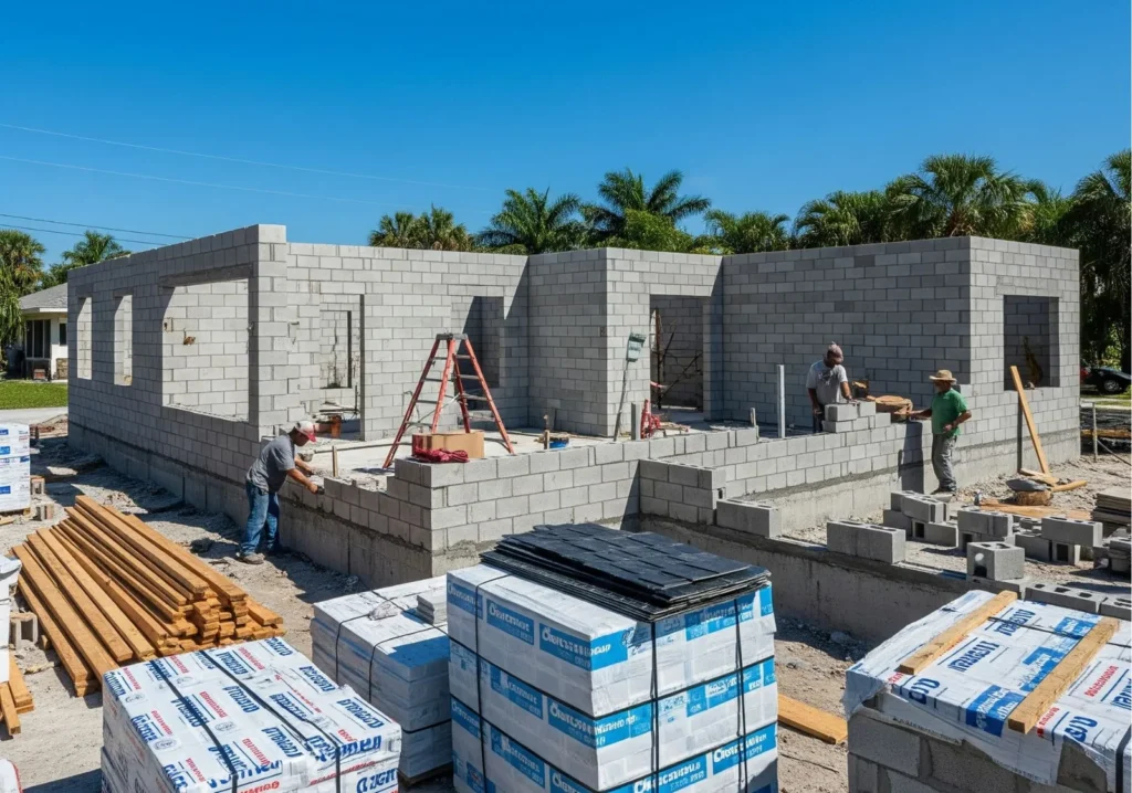 Early stage of a new home construction
