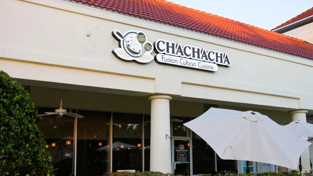 Exterior entrance of ChaChaCha Fusion Cuban Cuisine in Naples