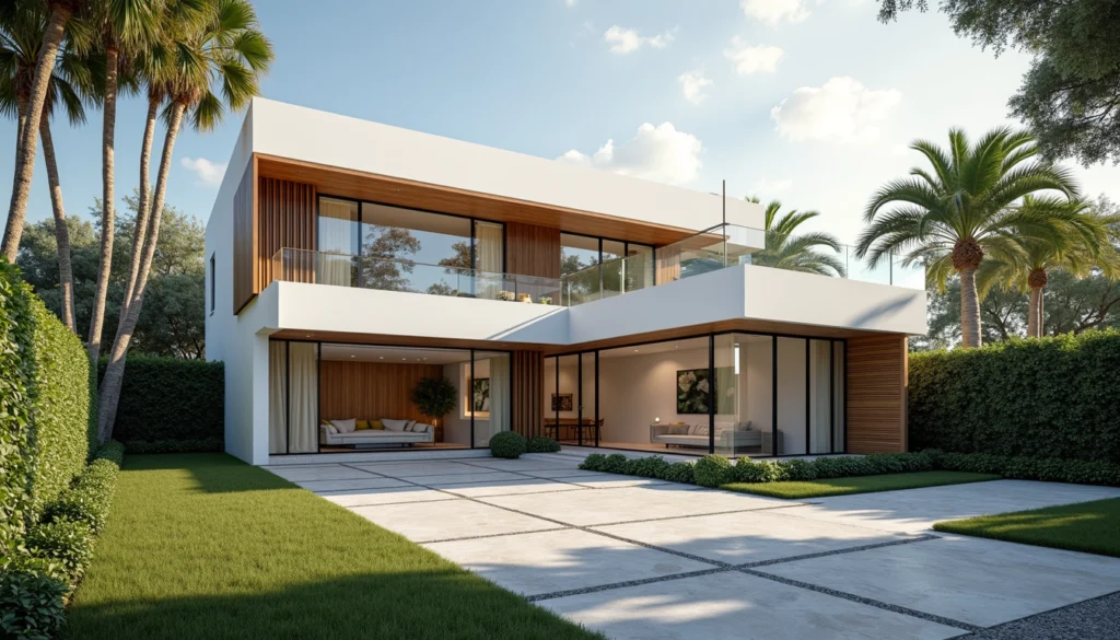Eye-level view of a luxury home exterior in Naples