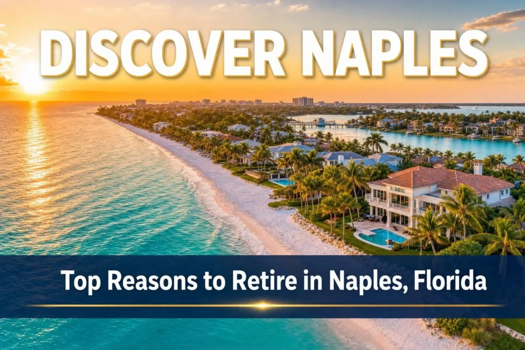 Eye-level view of luxury beachfront homes in Naples, Florida