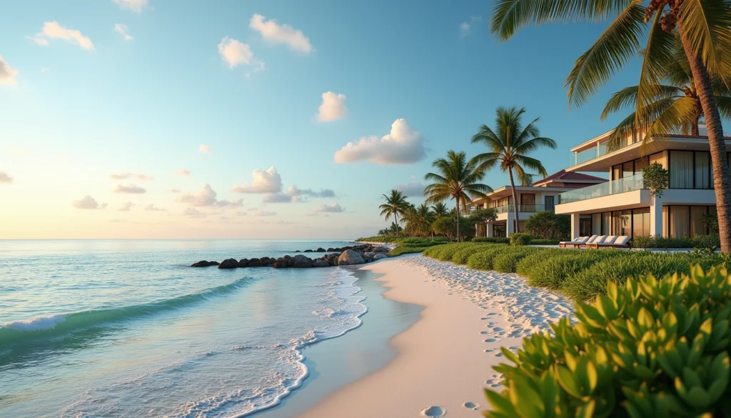 Eye-level view of luxury beachfront homes in Naples Florida