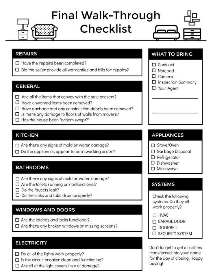 Final walk through checklist