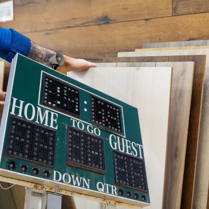 Flooring and a score board