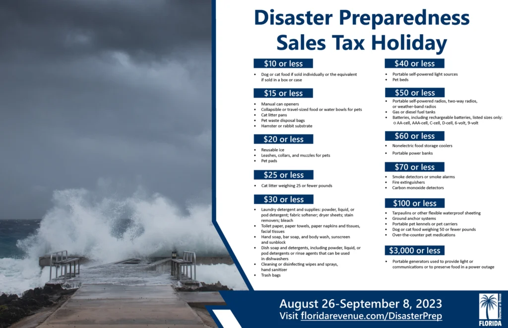 Florida Disaster relief tax savings overview