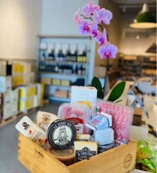 Gift basket at Three60 Wine