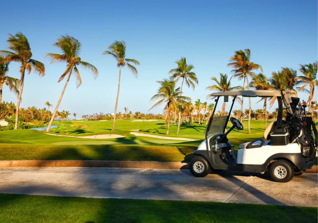 Golf cart on a course