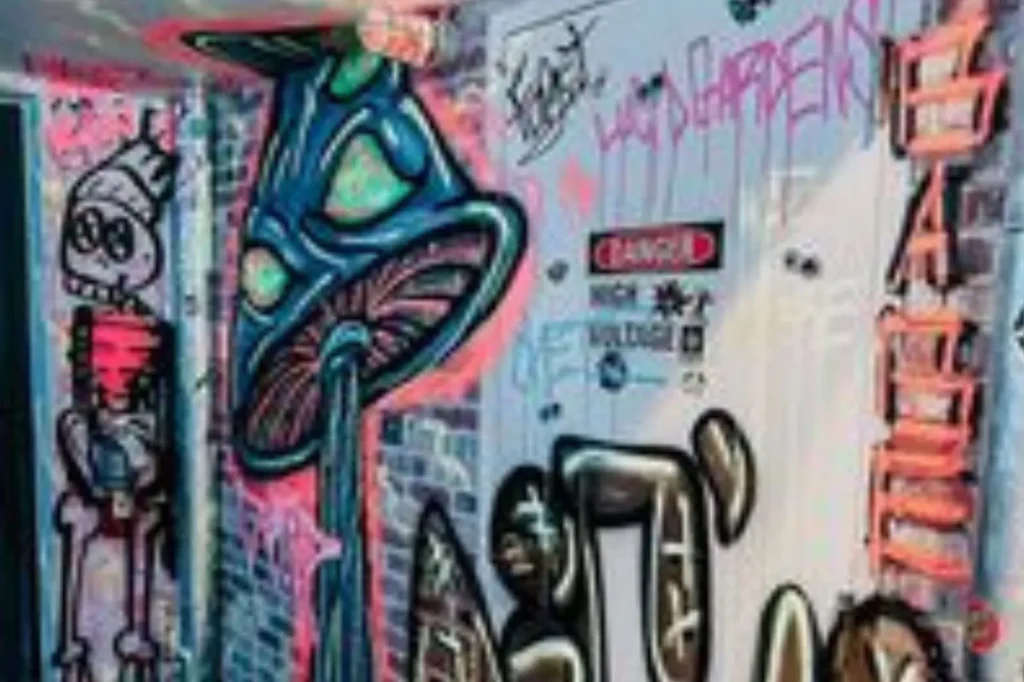 Graffiti art wall at The Alley in Naples