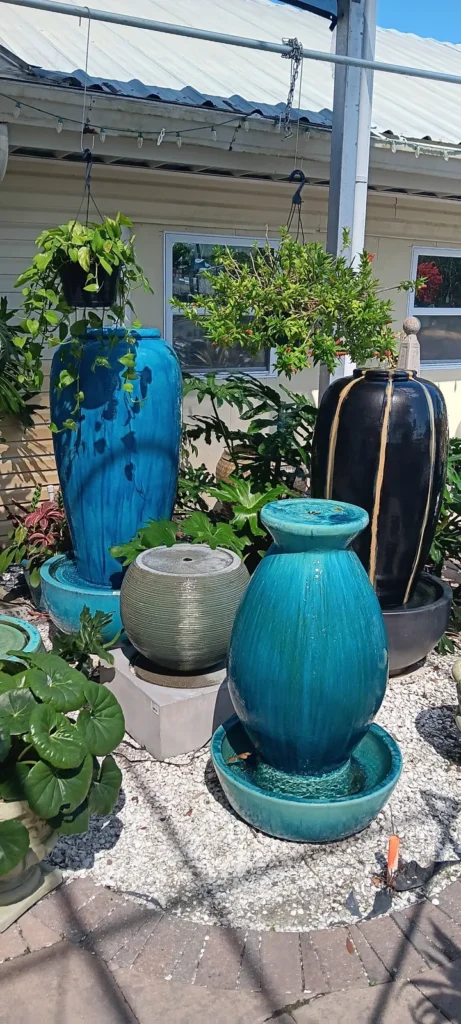 Group of blue vases