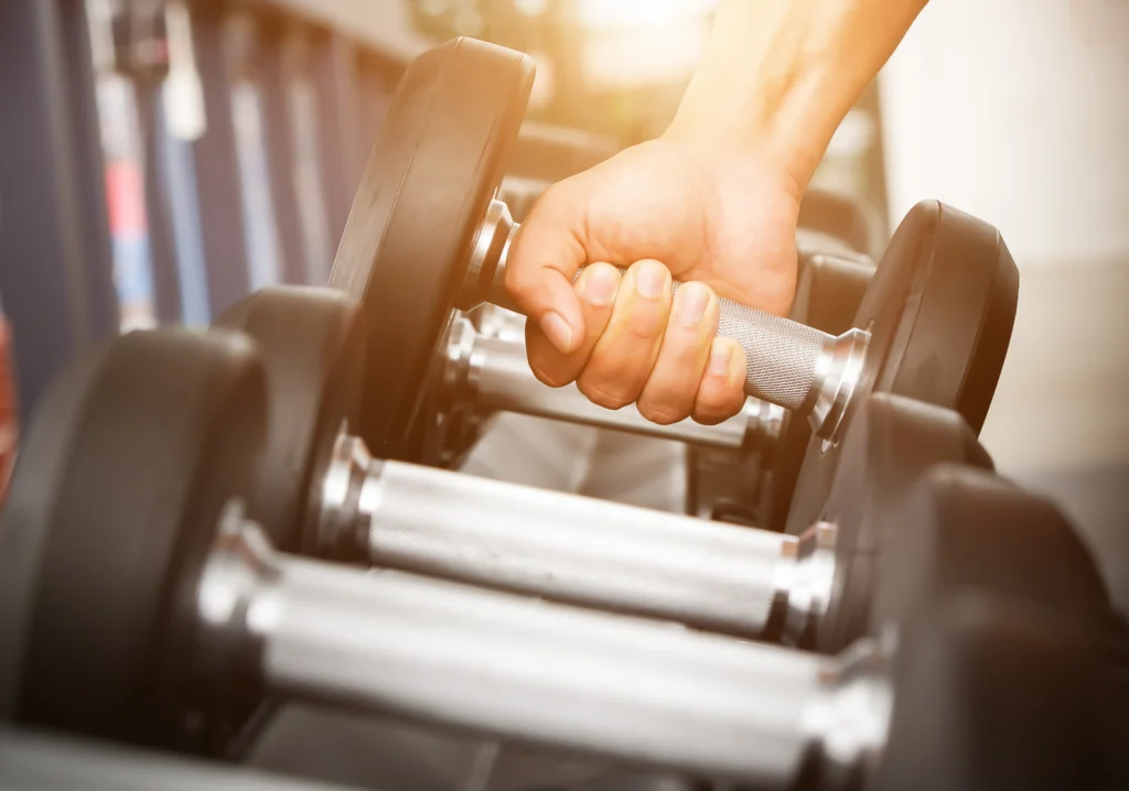 Hand with weights