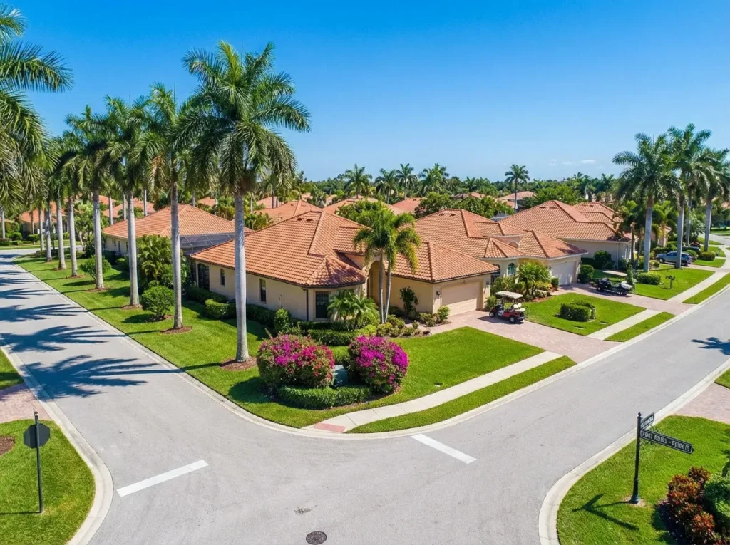 High angle view of a community in Naples