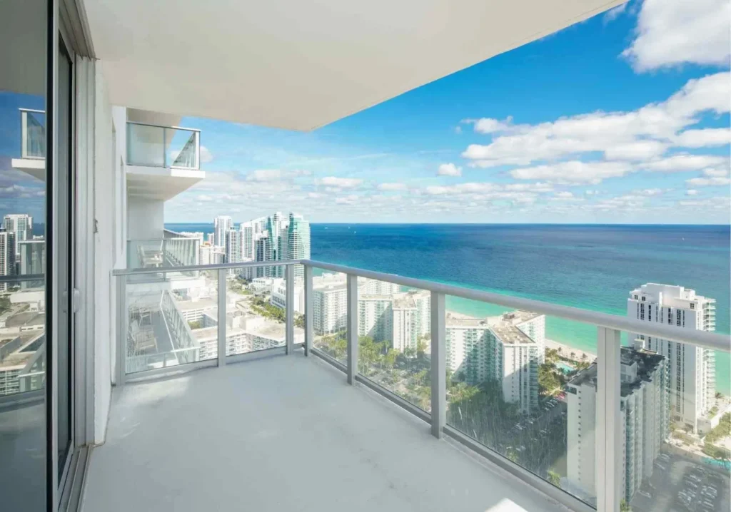 High-rise balcony view of the gulf