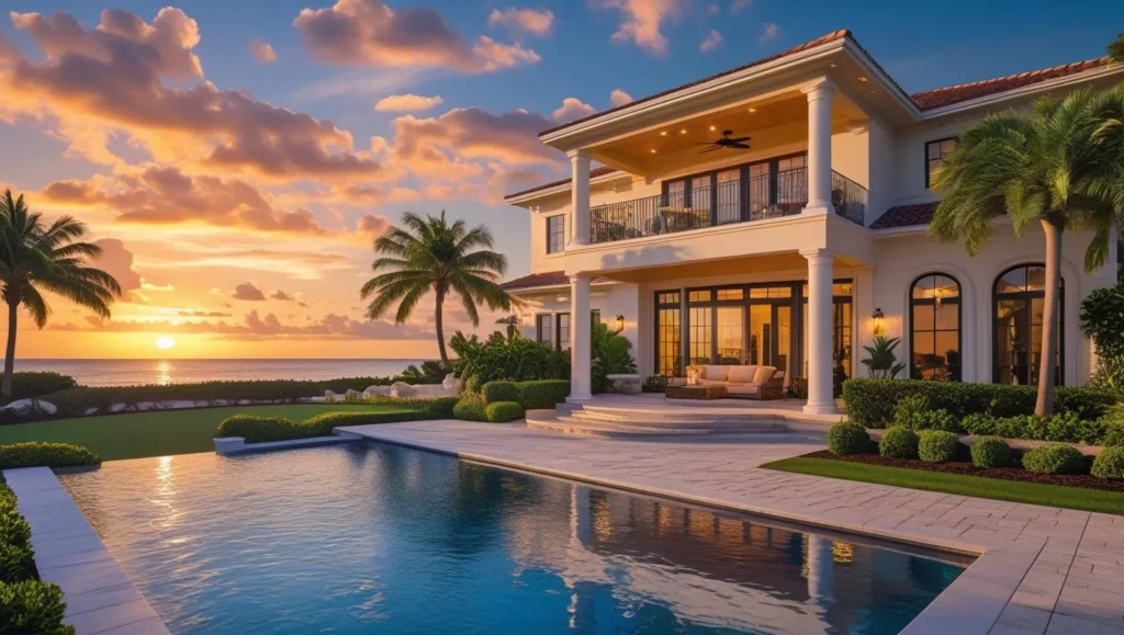 Home on water with pool