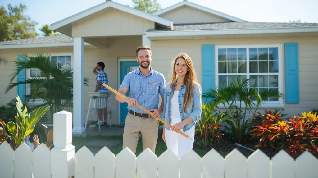Home owners preparing their home for sale.