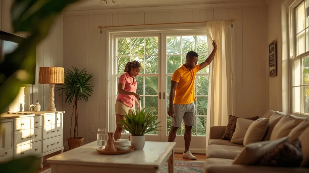 Home owners preparing their home for sale.