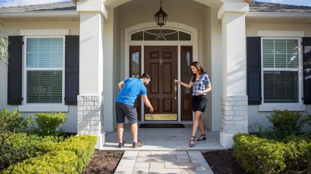 Home owners preparing their home for sale.
