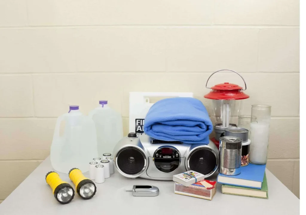 Hurricane Supplies on a table