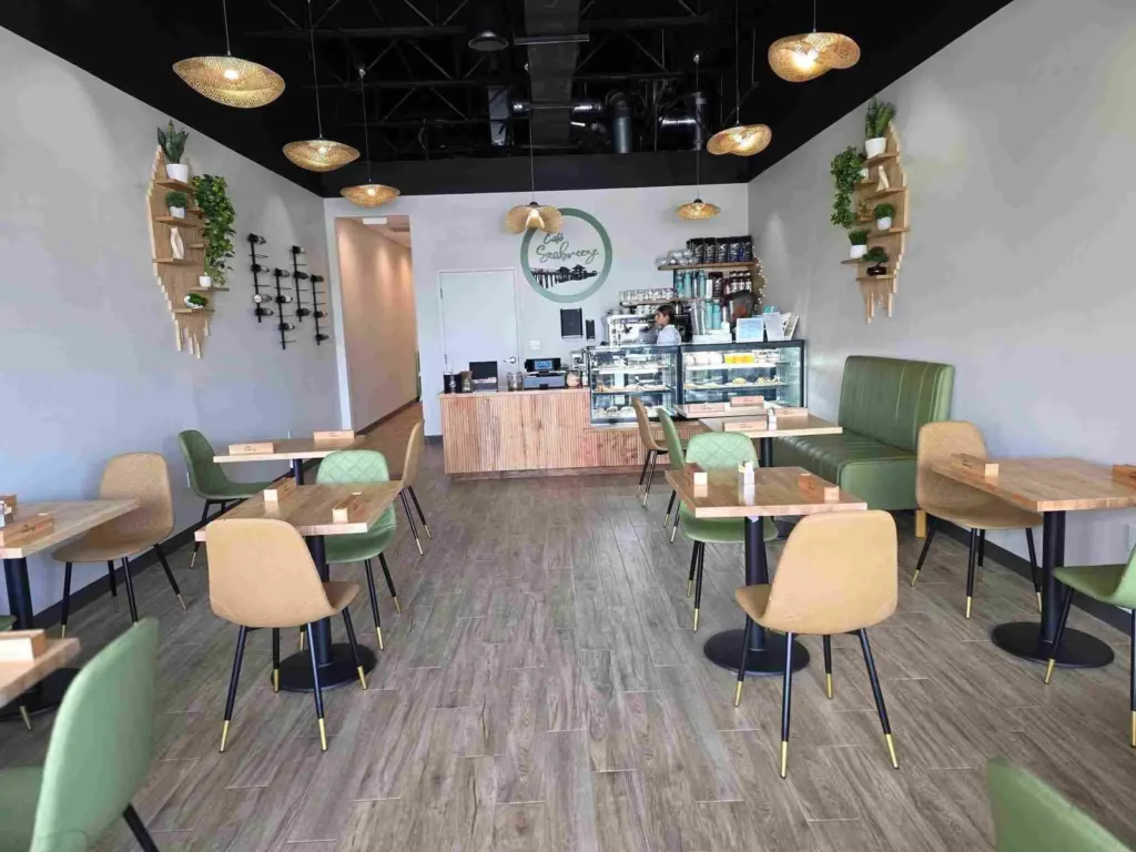Inside ordering and eating area of Cafe Seabreeze