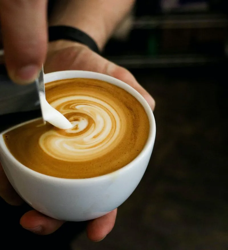 Latte art in an organic coffee at The Perry Hotel Naples