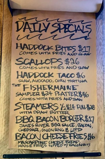 Menu at Maine Shack