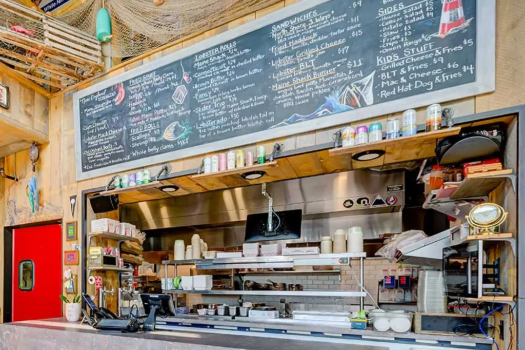 Menu board at Main Shack