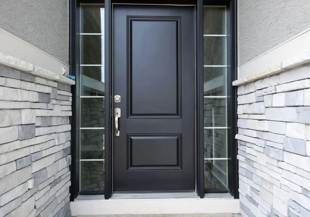Modern black home front door