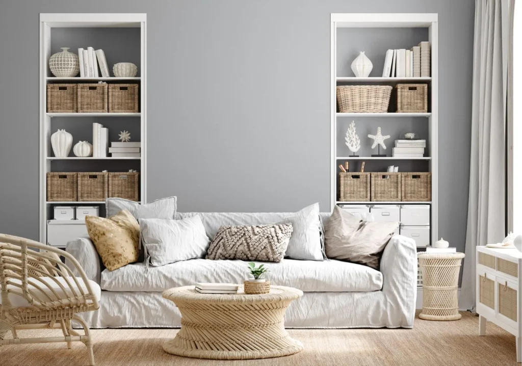Modern coastal neutral living room