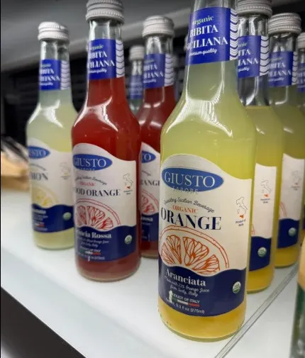 Multiple bottles of Italian soda