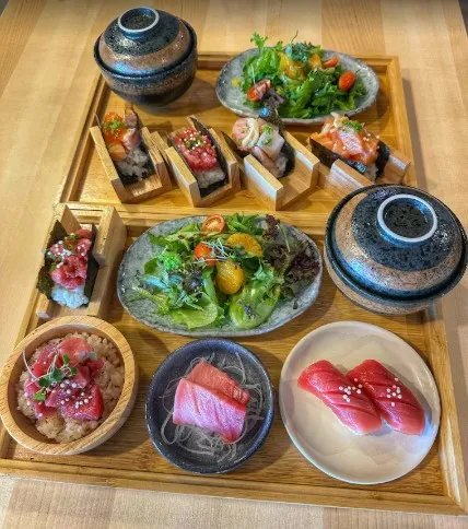 Multiple Japanese dishes