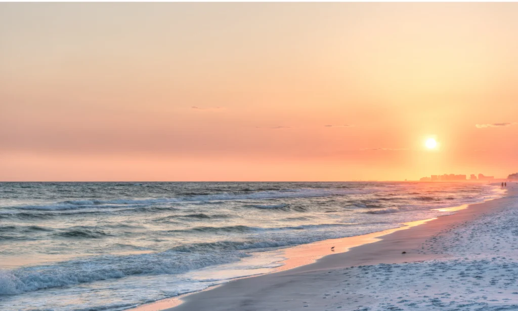 Muted sunset at the beach