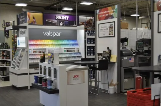 Paint area inside Sunshine Ace Hardware store
