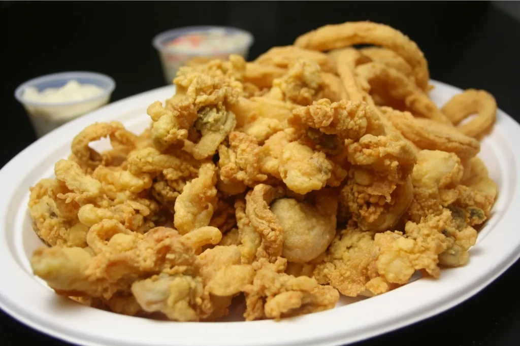 Plate of fried clams