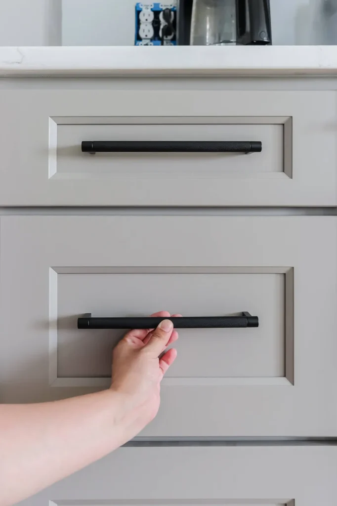 Pointing out contemporary cabinet knobs