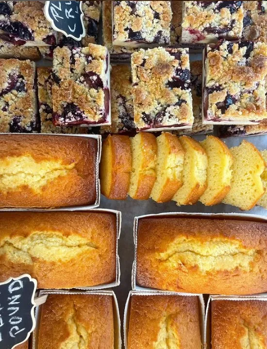 Pound cakes and berry bars at Landert Bread