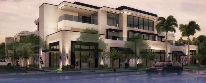 Rendering of contemporary residences in Olde Naples