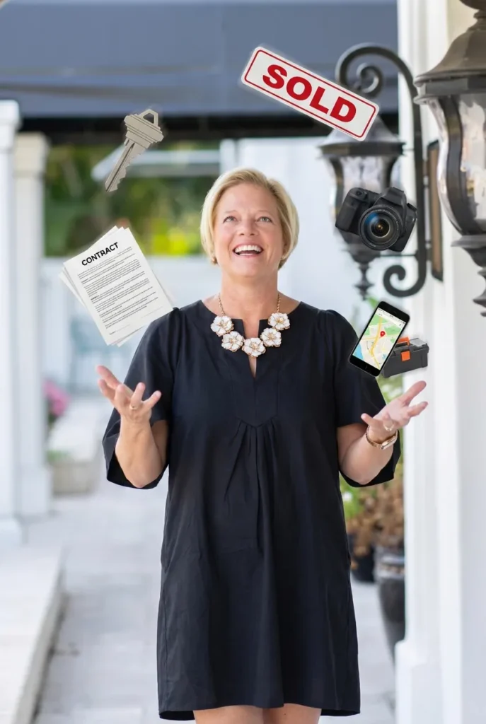 Renee Hahn juggling real estate items