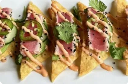 Seared tuna tostadas at Taberna Burntwood