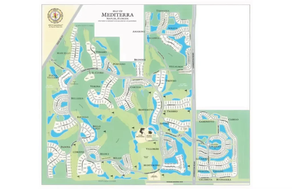 Site plan map of Mediterra in Naples