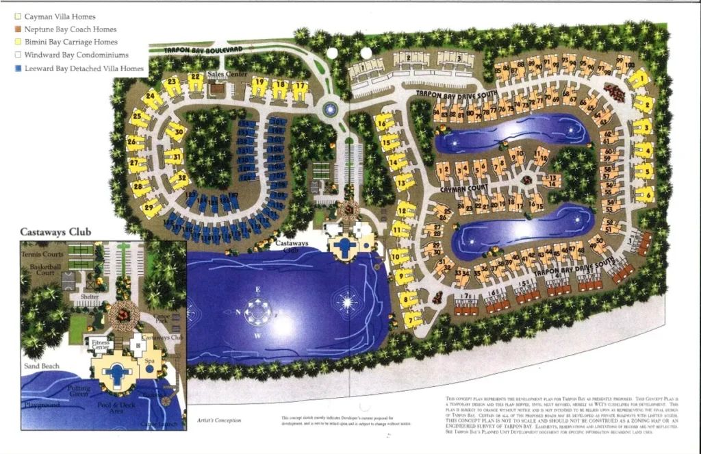 Site plan map of Tarpon Bay