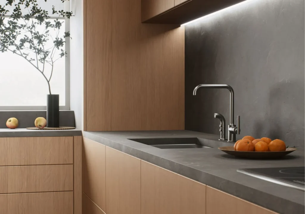 Sleek Cabinetry of light wood
