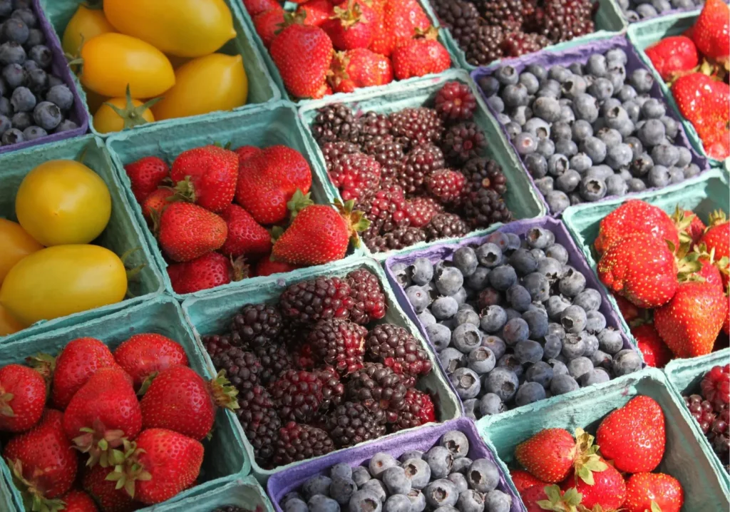 Small boxes of miscellaneous berries
